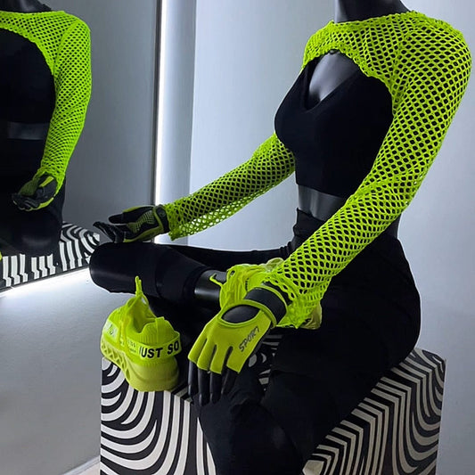 Neon set: net top , so so shoes and gloves